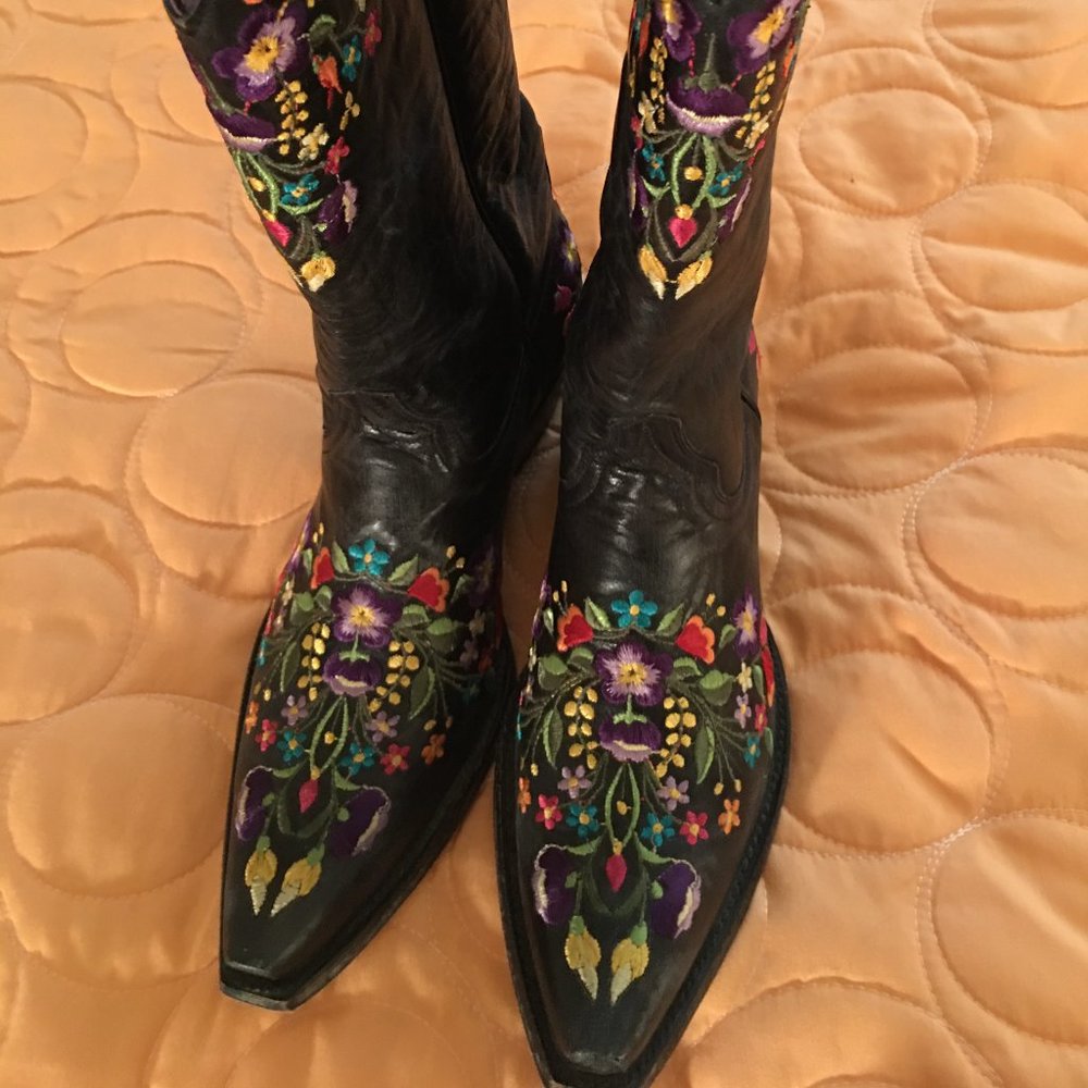 Old Gringo Boots Made in MEXICO Embroidered Back Leather Size 8M